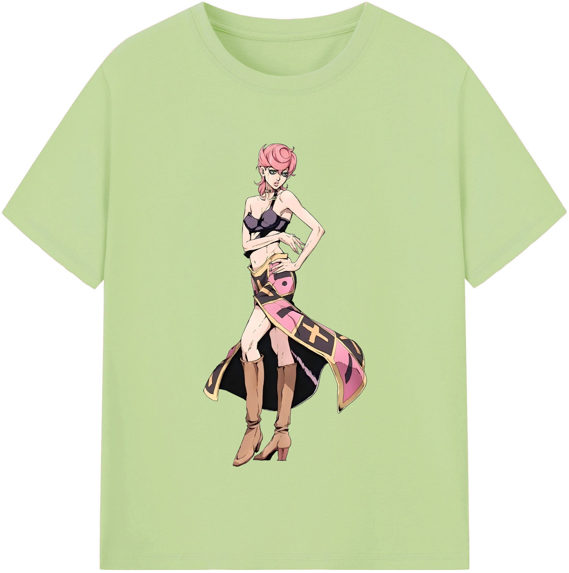 （画像用） ジョジョの奇妙な冒険 トリッシュ?ウナ JoJo's Bizarre Adventure Trish Una 綿100％半袖Tシャツ（フロントプリント）